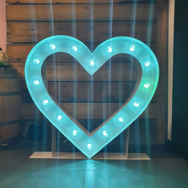 Location Grand symbole "Coeur" lumineux - H 1 m - multicolore RGB