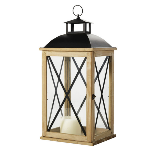 Location Lanterne en bois de sapin H 68 cm