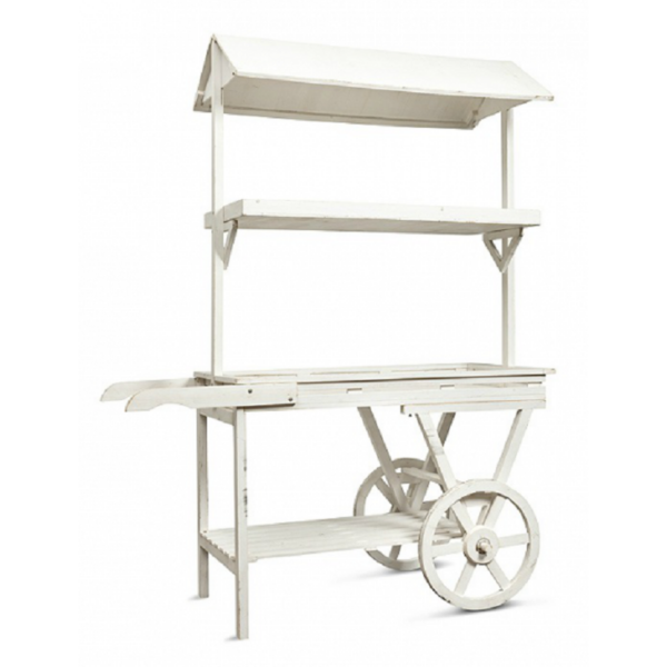 Location chariot candy bar en bois blanc