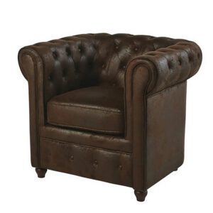 Location fauteuil chesterfield marron