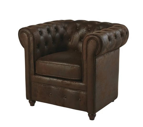 Location fauteuil chesterfield marron