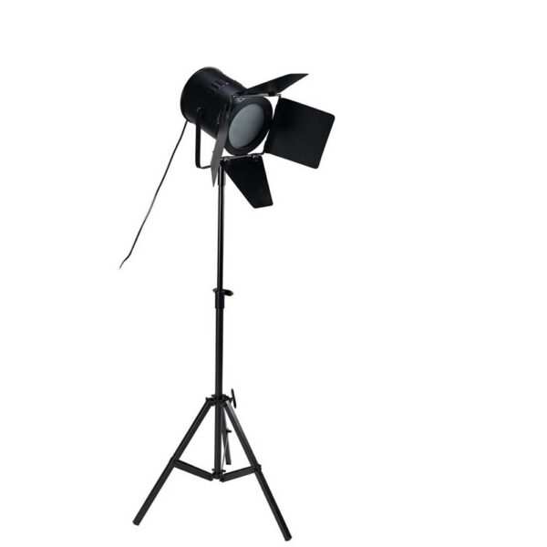 Lampadaire trépied Hollywood (en métal et bois)