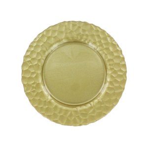 Location assiette de présentation Martelée dorée