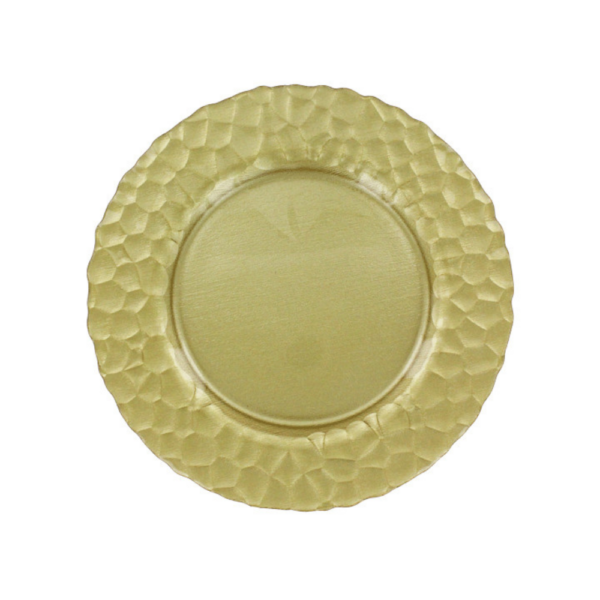 Location assiette de présentation Martelée dorée