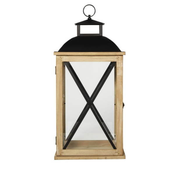 Location Lanterne en bois de sapin H 68 cm