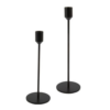 12 Location bougeoir fin Noir - H 26 cm