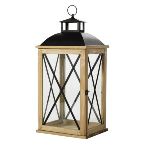 Location Lanterne en bois de sapin H 68 cm