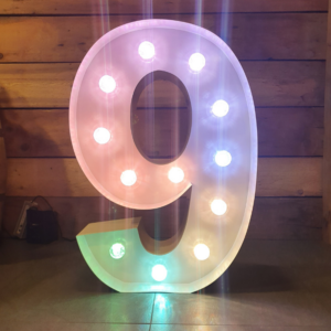 Location Grand Chiffre lumineux de 0 à 9 - Hauteur 1 m - Multicolore RGB
