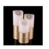 Location lot de 3 bougies leds Or en cire