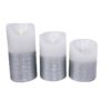 Location lot de 3 bougies leds Or en cire