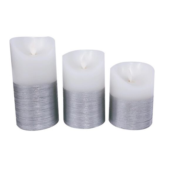 Location lot de 3 bougies leds Or en cire