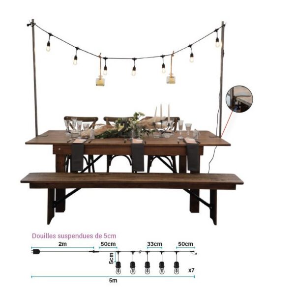 Location guirlande guinguette 5 mètres