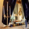 Chandelier Romantique en métal OR -3 branches H46cm