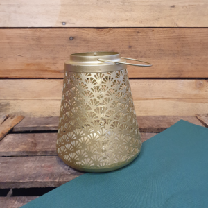 Lanterne métal doré "Paon"