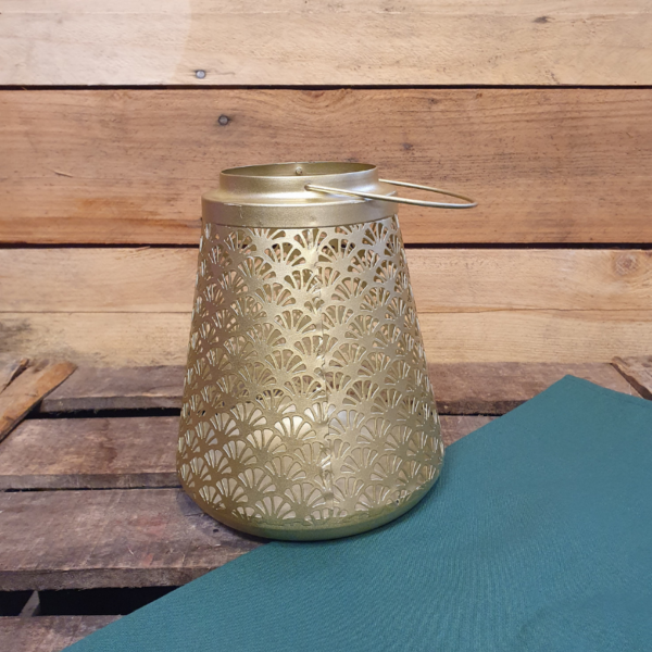 Lanterne métal doré "Paon"