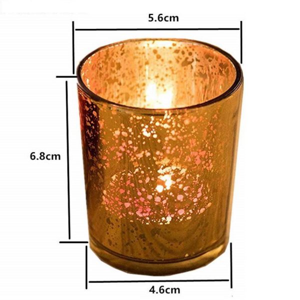 Location photophore en verre doré rond