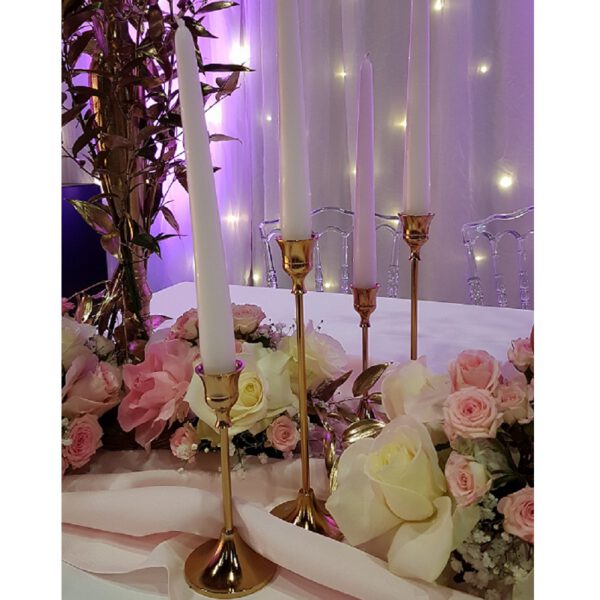 Location bougeoir fin doré H15cm