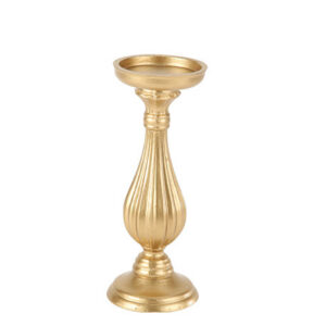 Bougeoir BAROQUE en bois OR JAUNE -H27cm