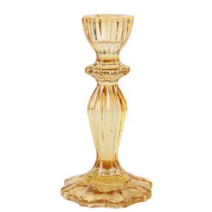 Bougeoir SALVIA verre reflet OCRE H15.5cm