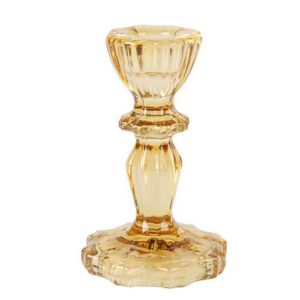 Bougeoir SALVIA verre reflet OCRE H11cm