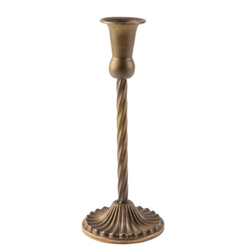 Bougeoir BAROQUE en bois OR JAUNE -H17cm