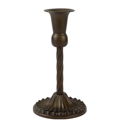 Bougeoir BAROQUE en bois OR JAUNE -H17cm