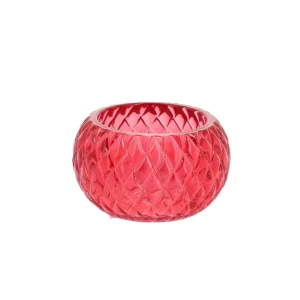 Bougeoir CHLOE rouge (Ø7,5x4cm)