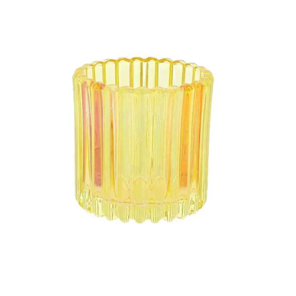Photophore MIRA jaune (Ø7,5x7,5cm)