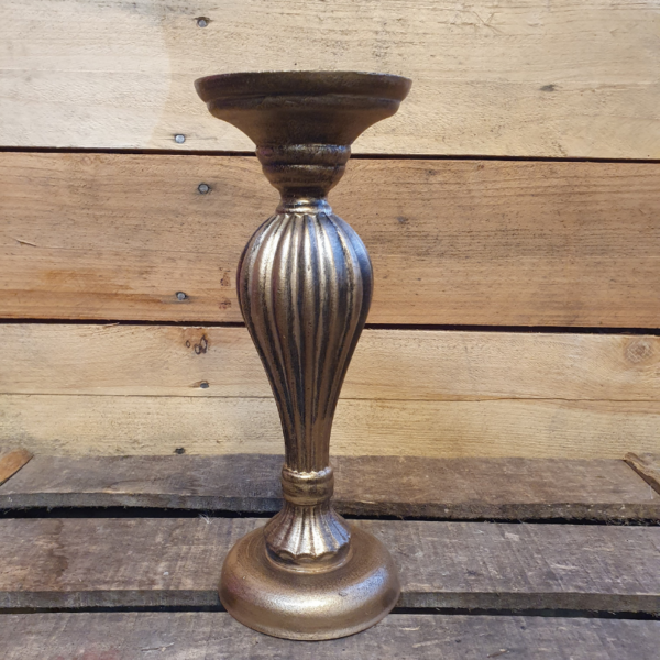 Bougeoir en bois doré (grand)