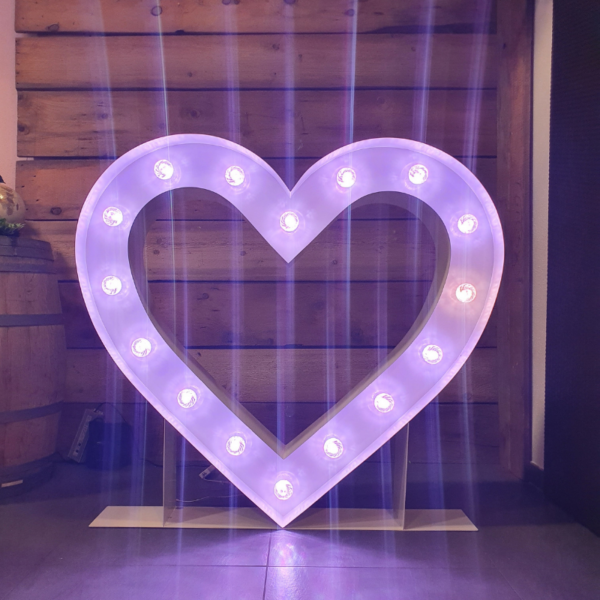 Location Grand symbole "Coeur" lumineux - H 1 m - multicolore RGB