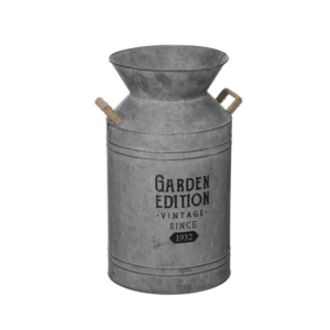 Pot à lait en zinc "Garden" H 48 cm - zinc et jute