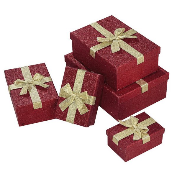 Location lot de 5 boîtes cadeaux rouge