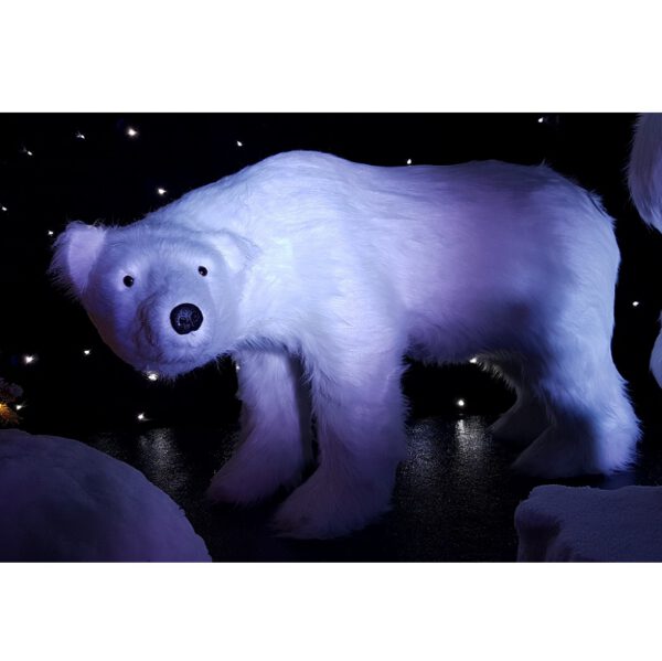 Location ours blanc en peluche géant H 92 cm