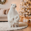 Ours polaire en famille H95cm