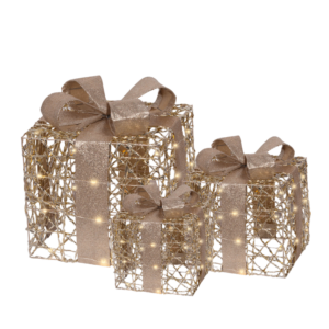 Cadeaux dorés lumineux