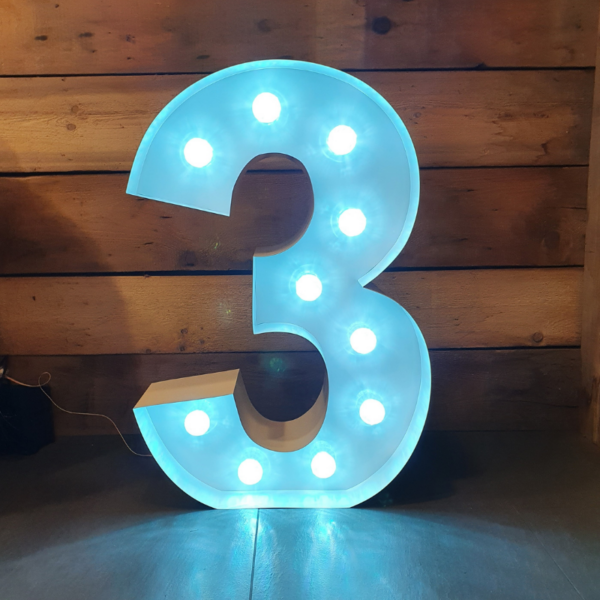 Location Grand Chiffre lumineux de 0 à 9 -Hauteur 1m-Multicolore RGB