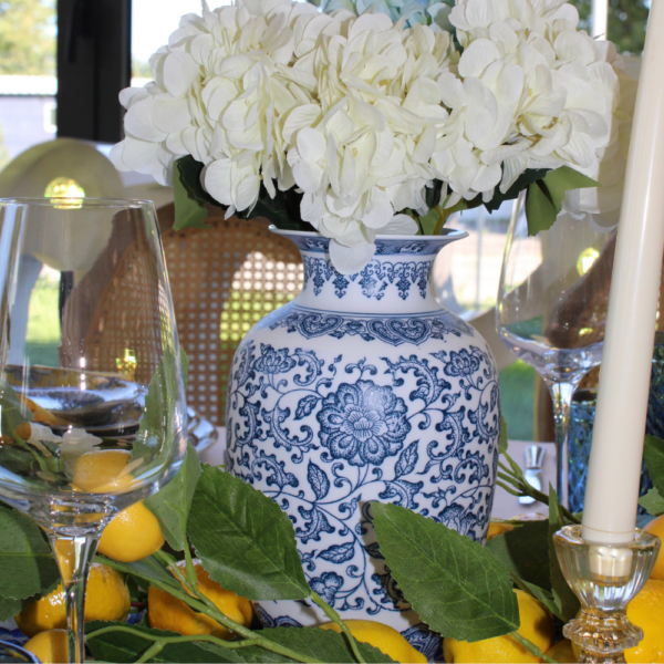 Vase bleu à motifs - Dolce Vita