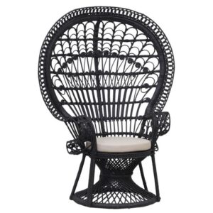Location Fauteuil Emmanuelle en rotin noir