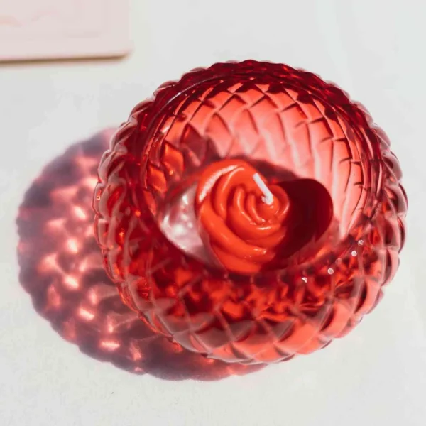 Bougeoir CHLOE rouge (Ø7,5x4cm)