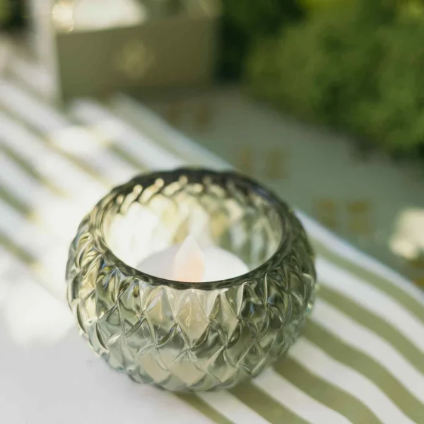 Bougeoir CHLOE vert sauge (Ø7,5x4cm)