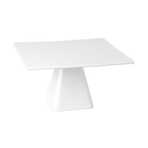 Location Plateau pâtissier carré blanc sur pied H16cm