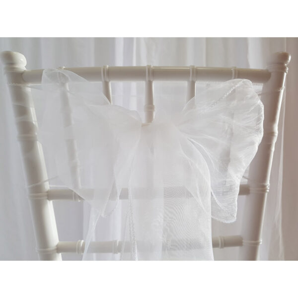 Location nœud de chaise Organza - Blanc