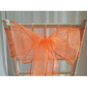 Location nœud de chaise Organza - Corail fluo