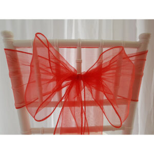 Location nœud de chaise Organza - Rouge