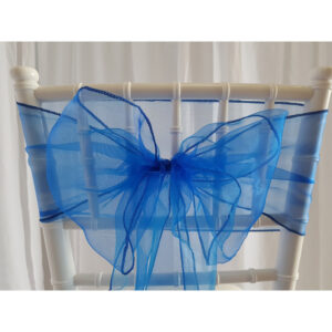 Location nœud de chaise Organza - Bleu roi