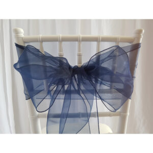 Location nœud de chaise Organza - Bleu marine