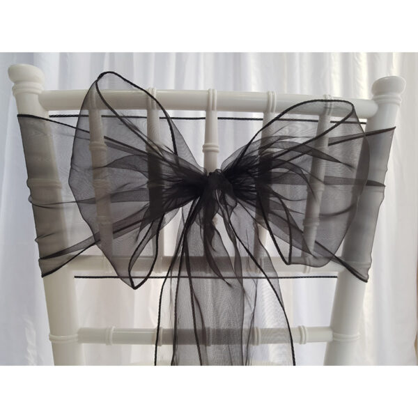 5021-2 Location nœud de chaise Organza - Noir