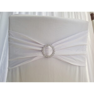 Location bandeau de chaise Lycra - Blanc