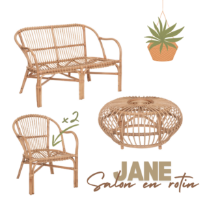 Salon en rotin JANE