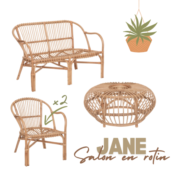 Salon en rotin JANE